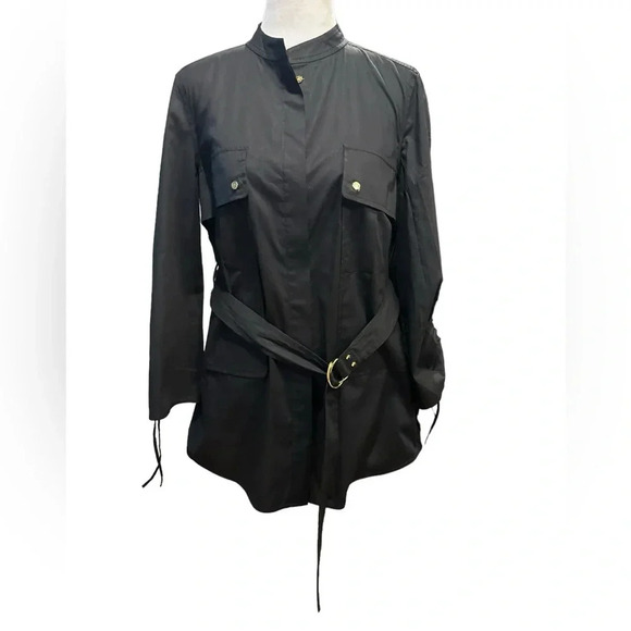 Tory Burch black belted jacket size 4 - Picture 3 of 16